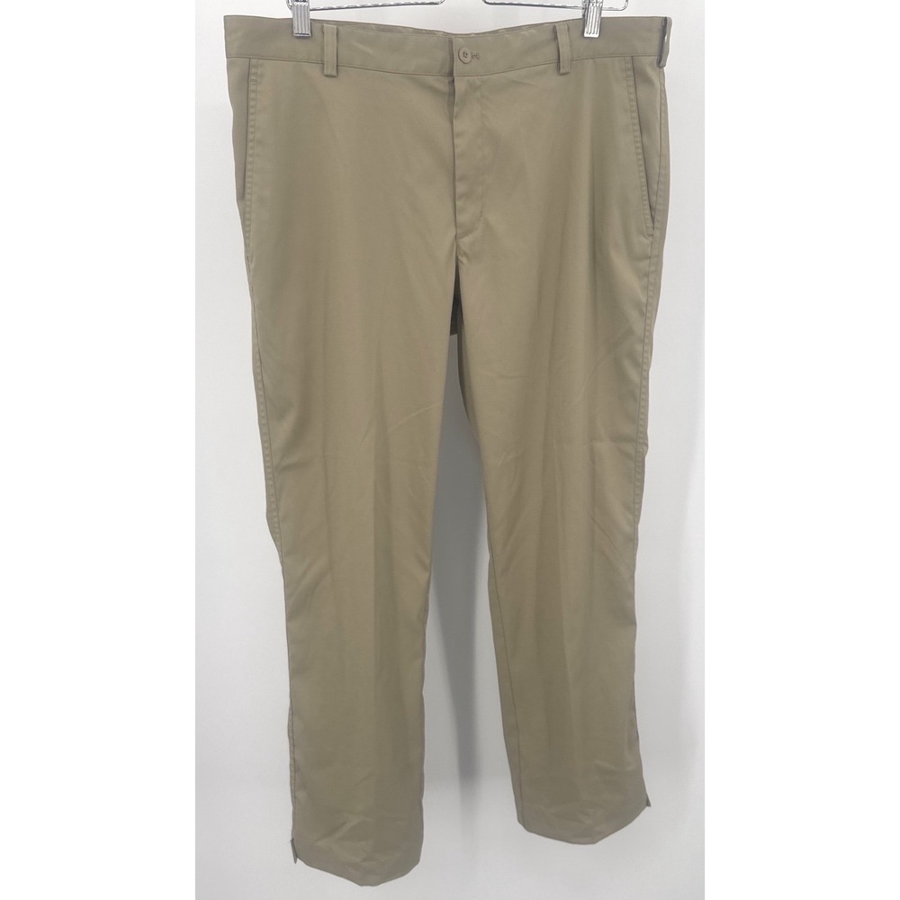 Nike Golf Dri-FIT Mens Khaki Tan Flat Front Performance Pants 36x30 Stretch